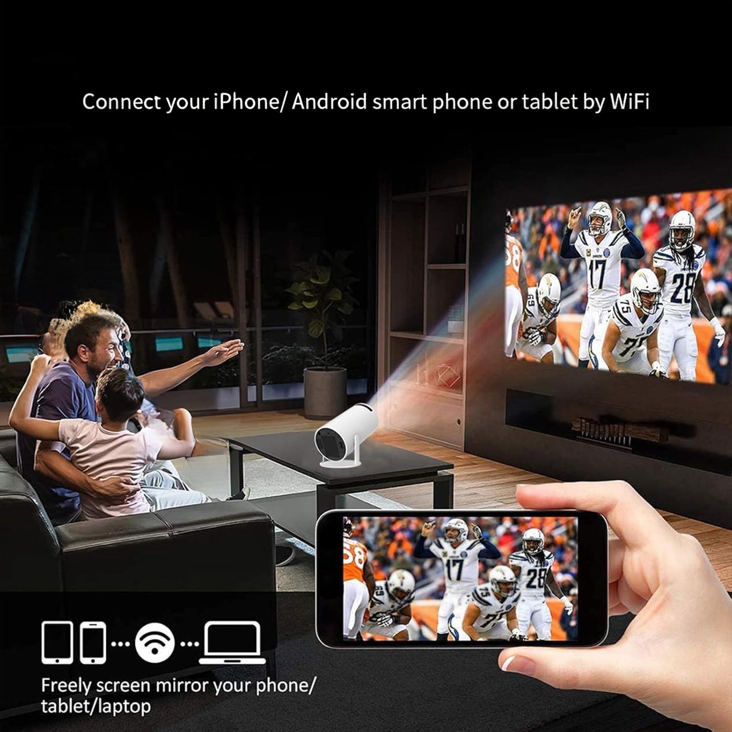Projektor Android 11, 4K 1080P Full HD